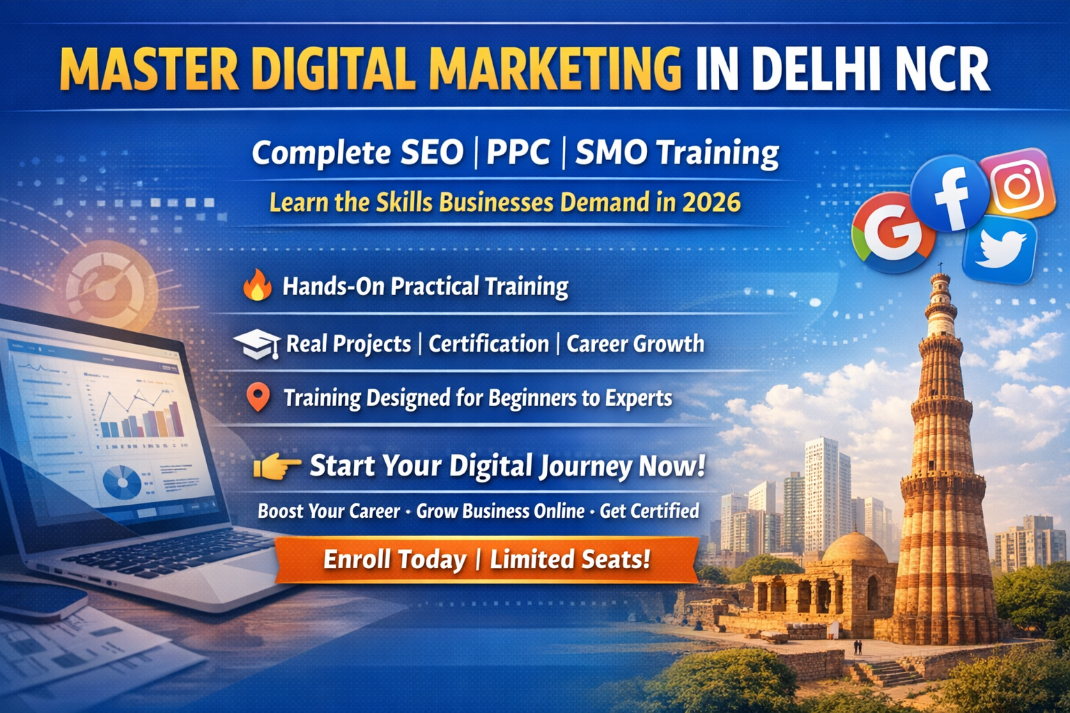 Master Digital Marketing: Your Complete Guide to SEO, PPC & SMO Training in Delhi NCR